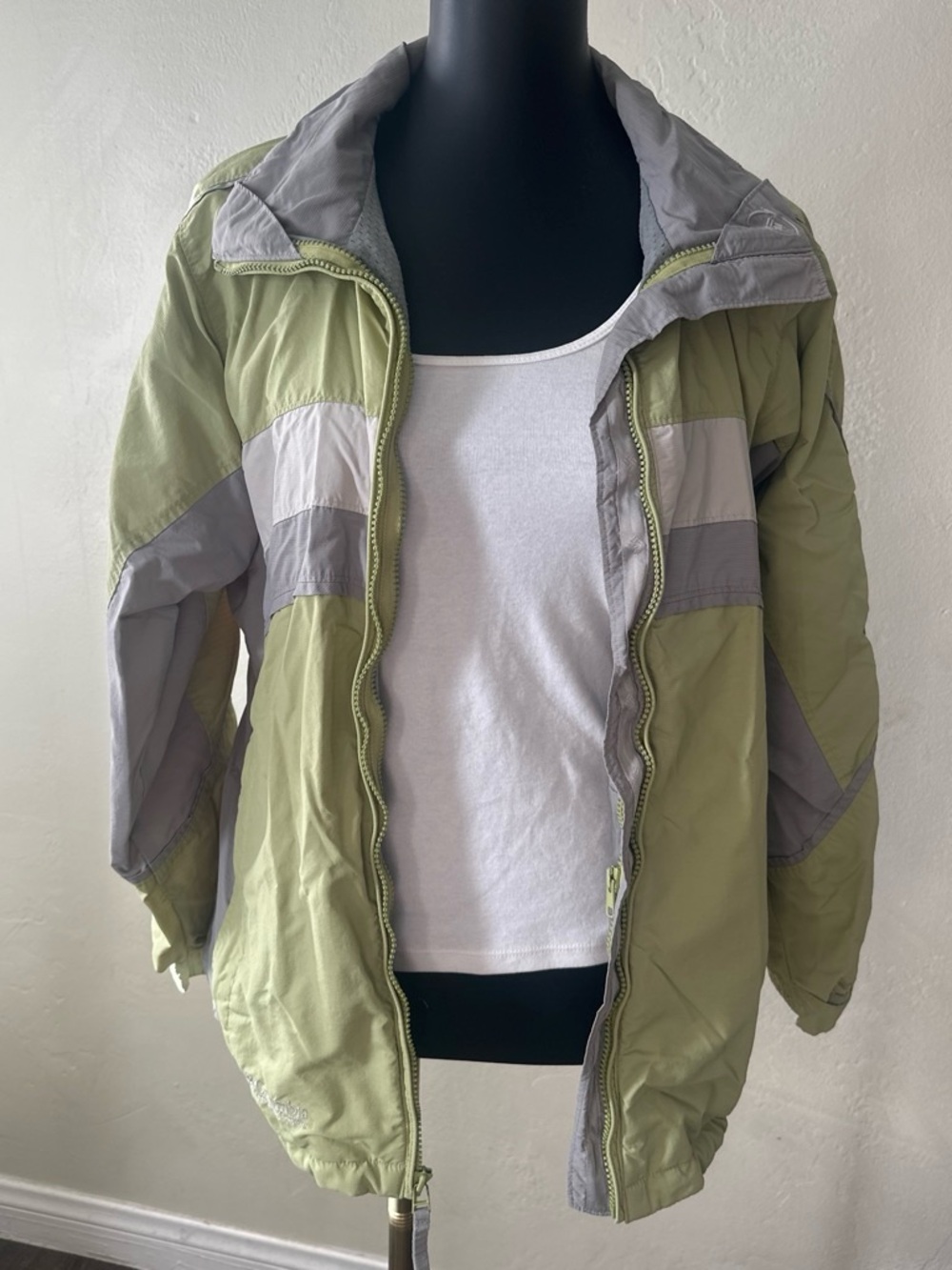 Columbia Green and Gray Windbreaker Jacket